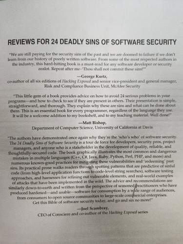 24 Deadly Sins of Software - Paperback, by Howard Michael; LeBlanc - Good - Picture 6 of 6