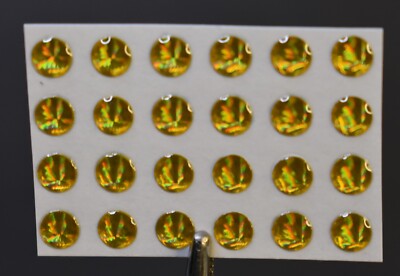 24, SOLID GOLD with NO Pupil  4mm or 5/32''  3D Soft Molded Eyes Fly Tying