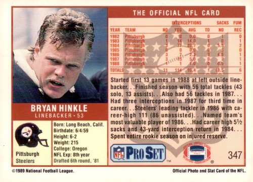 S1R7: 1989 Pro Set Football Complete Your Set!! You Choose! (251-500) - Picture 197 of 501