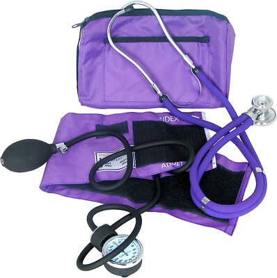 DIXIE EMS PROFESSIONAL BLOOD PRESSURE KIT W/ SPRAGUE STETHOSCOPE PURPLE