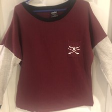 Harry Potter Quidditch Long Sleeve Shirt Top X Large Burgundy Gray Unisex Tshirt