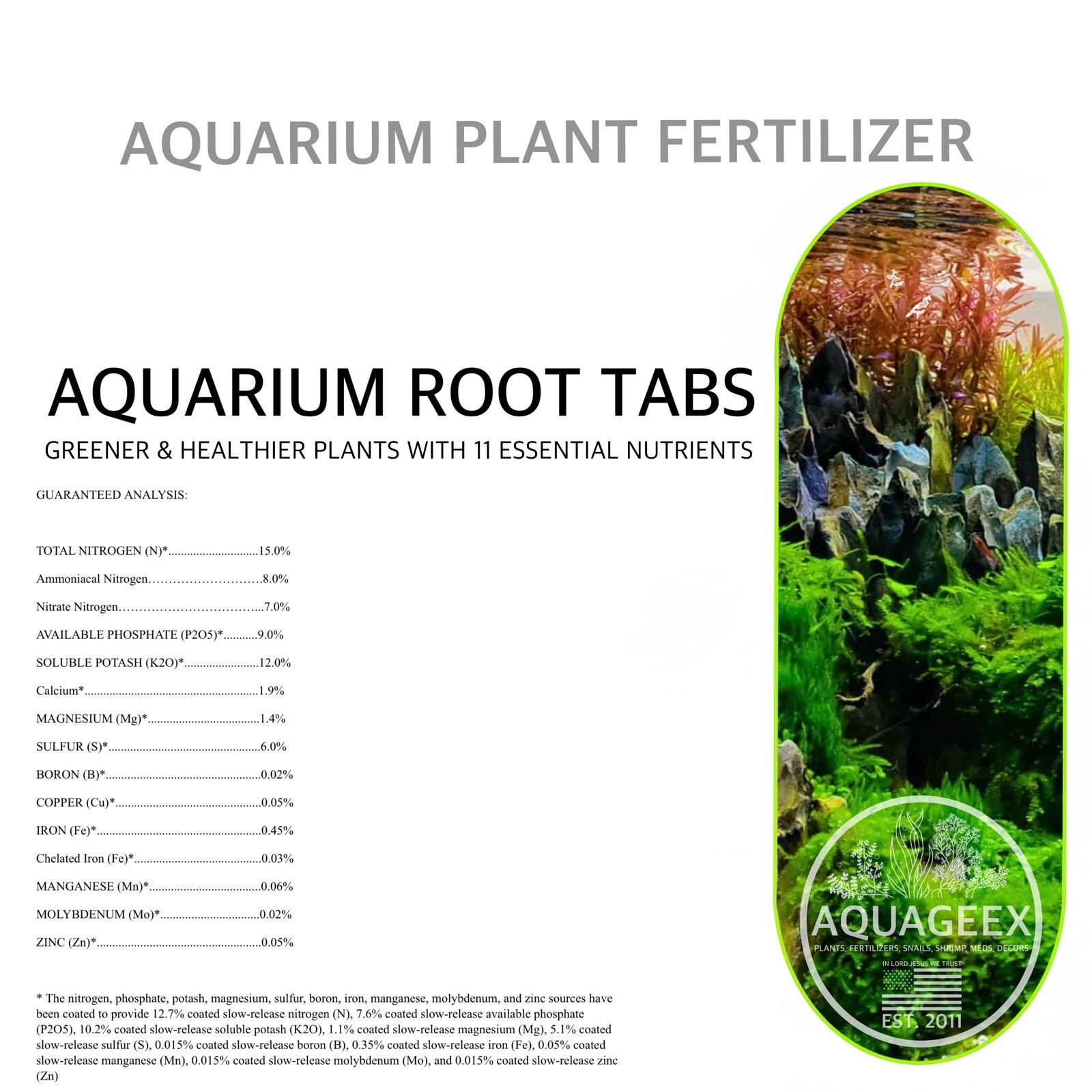 OSMOCOTE Balance Root Tabs Aquarium Plant Fertilizer,50g,100g