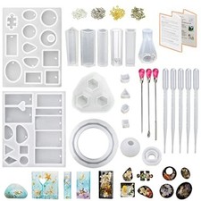 Jewelry Making Kit with 16 Silicone Molds, 100 Eye Pins, and Tools for Resin ...