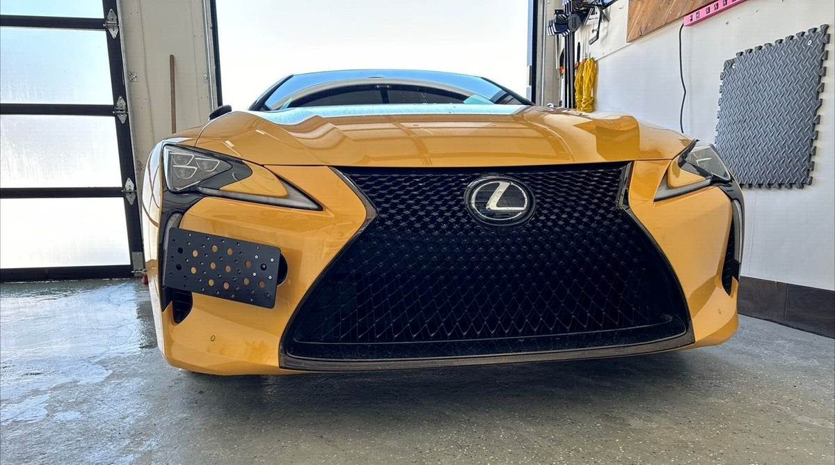 2018-2025 Lexus LC500 Front Bumper Tow Hook License Plate Mount
