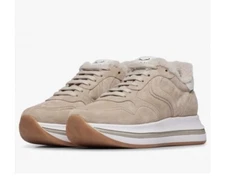 New in Box VOILE BLANCHE MELANY. Suede And Wool Sneakers in Beige