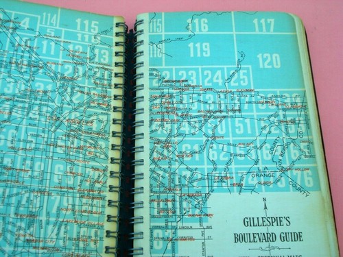 GILLESPIE'S GUIDE LOS ANGELES MAPPE CITTÀ E CONTEA VINTAGE ©1950 - Foto 10 di 12