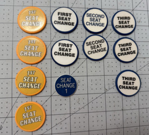 12 Seat Change number Buttons, Double-Sided as shown