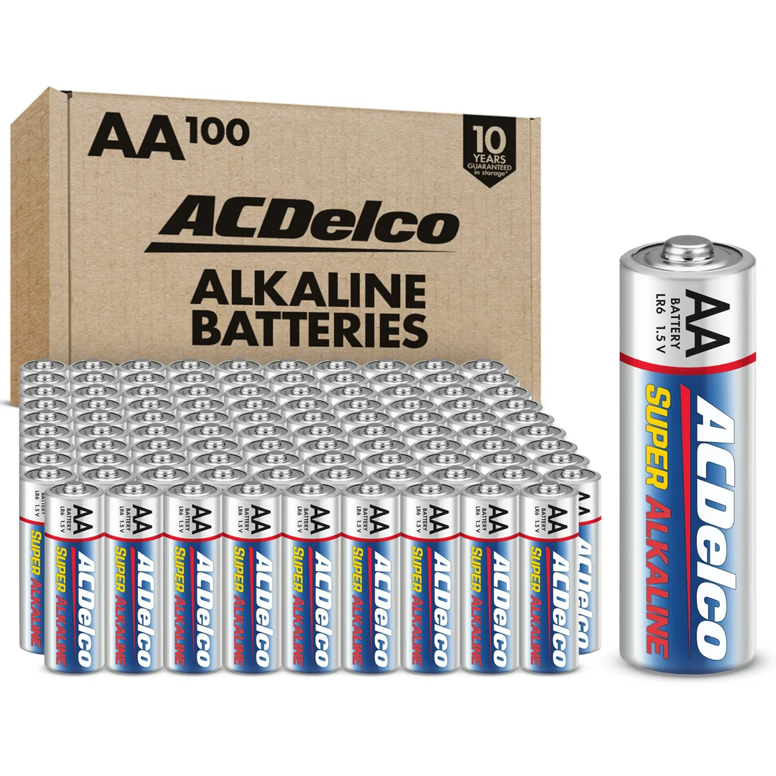 ACDelco AA Batteries, Super Alkaline AA Battery, 1.5-Volt, 100-Count, AC060-image