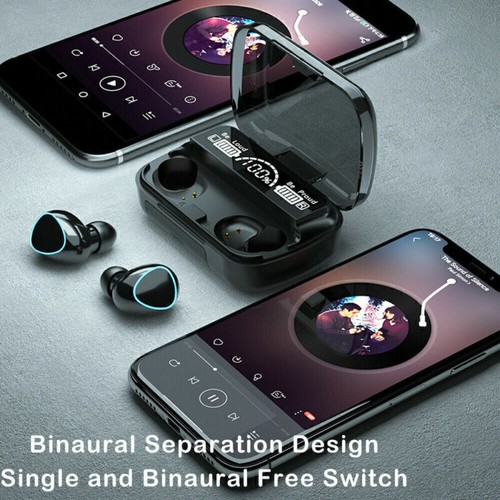 TWS Wireless Earbuds Bluetooth Waterproof Headset Headphones 2000 mAh Power Bank - Picture 2 of 12