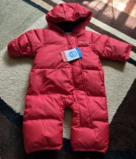 COLUMBIA  Snuggly Bunny Hooded Bunting Red Snowsuit Baby Boy Size 0-3M NWT