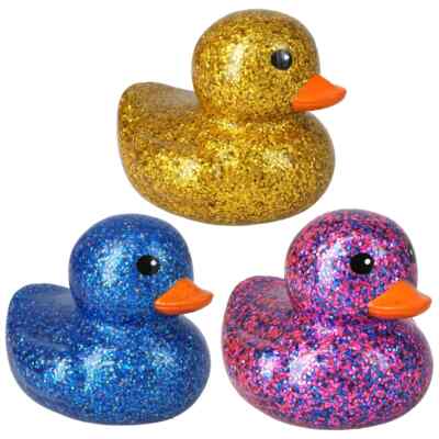 3.5'' Dazzle Duckie (Rubber Duck) - Set of 3 (Blue, Purple, Gold)