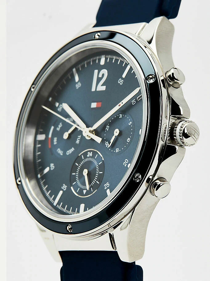 Tommy Hilfiger Eve Quartz Day-Date Blue Silicone Women 