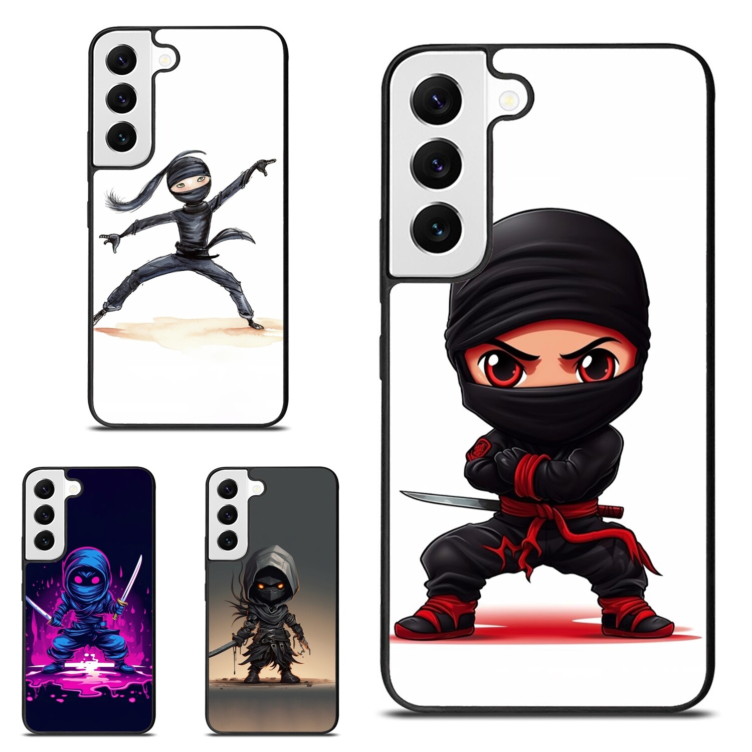 Plastic Cover children drawing a ninja For Samsung Galaxy Z Fold Flip 3 4