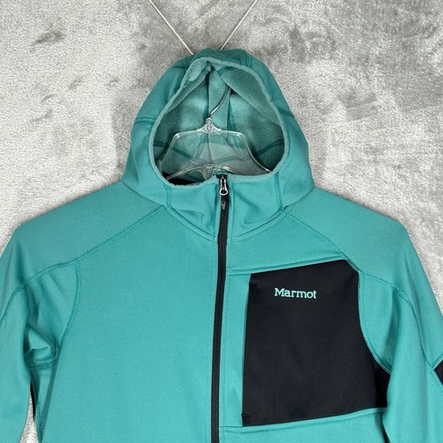 Marmot Shirt Womens Medium Green Black Dawn Hoodie Zip Up Jacket Casual Outdoors - Picture 5 of 9