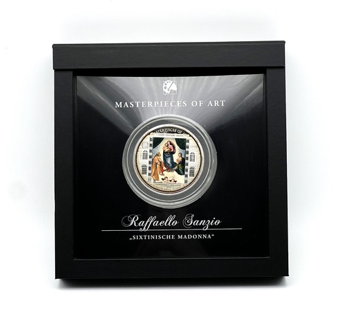 Koch 2009 20$ Masterpieces of Art Sixtinische Madonna Raphael Sanzio 3oz Silbermünze - Bild 3 von 10