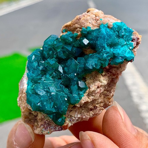 66G Natural Deep Green Grainy dioptase gemstone cluster mineral specimen - Picture 4 of 24