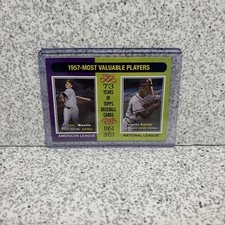 2024 Topps Heritage #190 Mickey Mantle Hank Aaron 1957 MVPs MLB HOF Baseball