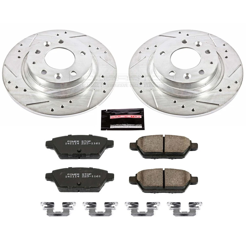 K2450 Powerstop Juego de 2 ruedas traseras de disco y pastillas de freno trasero para Mazda Ford Fusion Foto 3 de 3