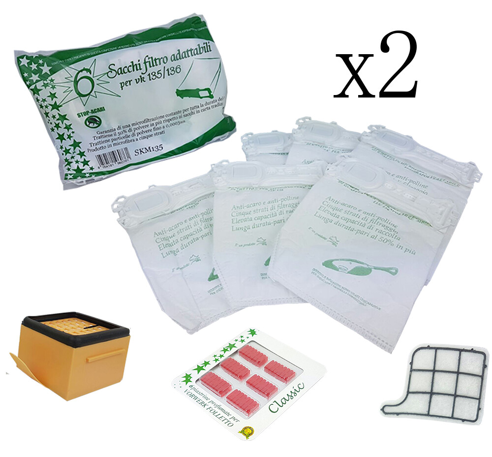 Vorwerk VK135/ VK136 Kobold Filterset Tüten Filter Filtertüten In - Foto 6