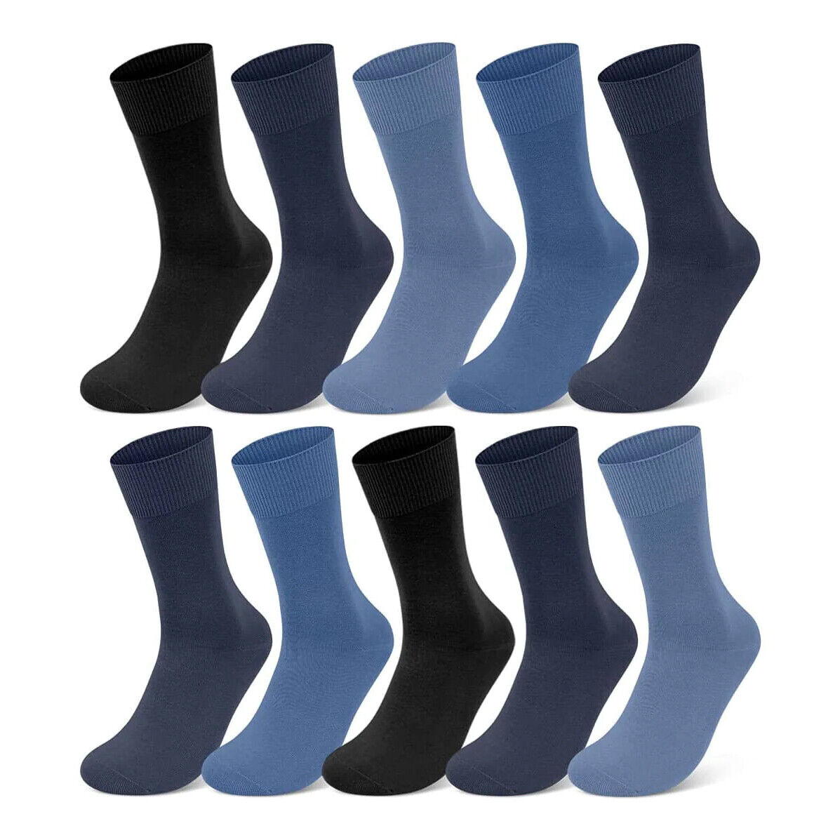 10 bis 30 Paar Business Socken 100% Baumwolle ohne Gummi ohne Naht Herren Damen