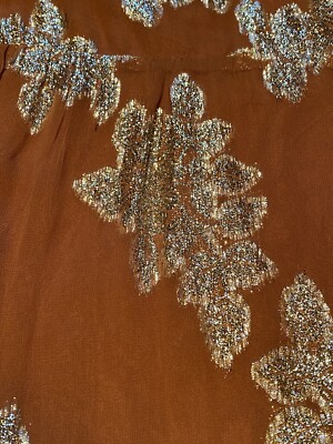 By Anthropologie Orange Maxi Dress With Gold Leaf Design NWT Size Small | eBay By Anthropologie Orange Maxi Dress With Gold Leaf Design NWT Size Small | eBay