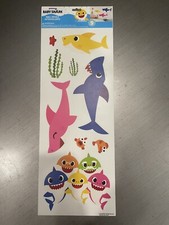 Baby Shark Peel  Stick Wall Decals Kids Bathroom/Nursery Decor 9 Shark Stickers