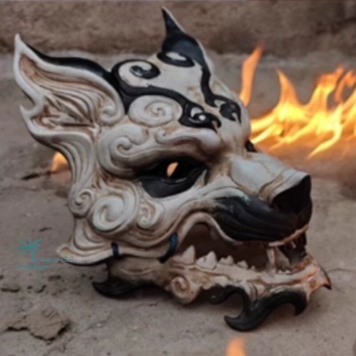 Black Myth: Wukong White Face Mask Ornament The Monkey King Mask Wearable Cool - Picture 9 of 10