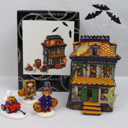 Vintage 2003 Dept. 56 Mini Halloween House Set of 4 House is 5-1/2" Tall #35038 - Picture 12 of 12