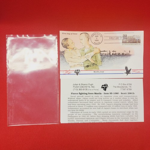 First Day of Issue Fierce Fighting Frees Manila Stamp Cache Envelope Enclosure - Picture 3 of 7