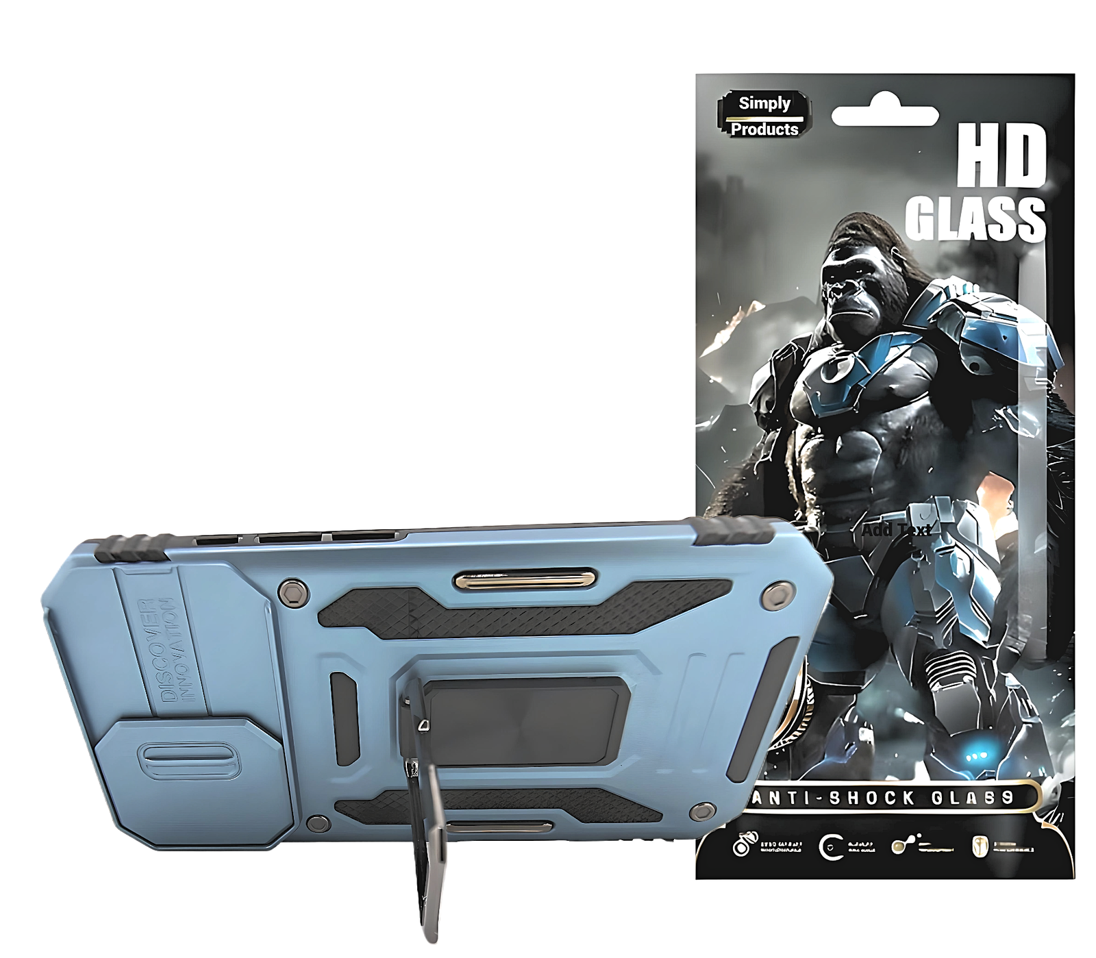 Simply Everyday Products 2-Pack Case and Screen Protector for iPhone 16 - Shockp