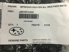 2008-2014 Subaru All Weather Rubber Floor Mats Forester Impreza J501SFG200 OEM