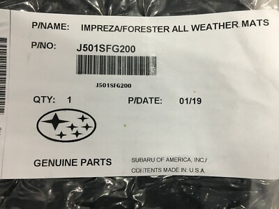 #ad 2008 2014 Subaru All Weather Rubber Floor Mats Forester Impreza J501SFG200 OEM $80.64