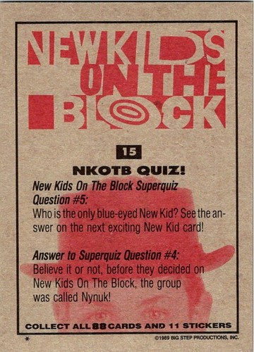 1989 Topps New Kids On The Block - Pick Choose Your Cards - Picture 31 of 177