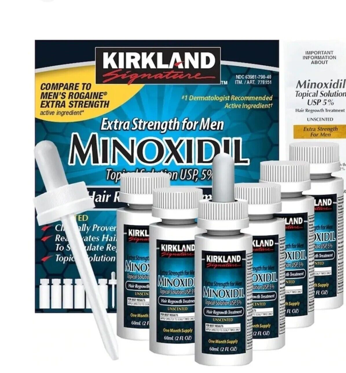 Kirkland Minoxidil 5% Extra Strength Men Hair Growth Solution - 6 month supply