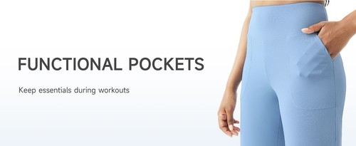 11-Wide Leg Yoga Pants Women Stretch Dress Lounge w Pockets High Waisted (S) - Picture 8 of 13