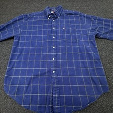TOMMY HILFIGER Vintage Button-up Long Sleeve Flannel Shirt Blue Mens Large 90s