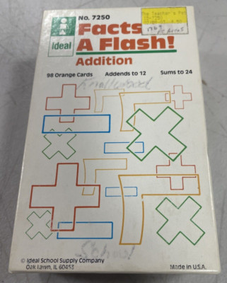 Ideal Facts In A Flash! Math Addition  #7250  98 Orange Flash Cards