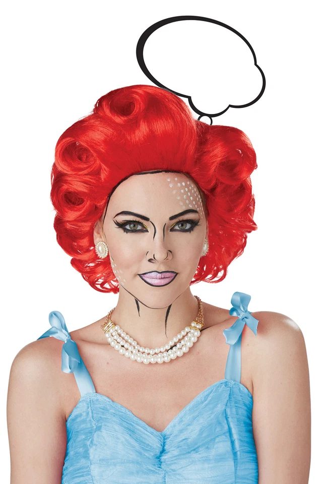 Peluca disfraz cómic arte pop mujer adulto Foto 2 de 2