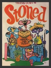 Vintage Thank God I'm Stoned Poster Reproduction Metal Sign FREE SHIPPING