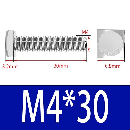 M4 M5 M6 M8 M10 M12 A2 Stainless Steel Square Head Small Head Bolt Square Head - Picture 9 of 71