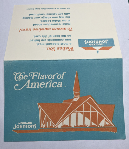 Early Lithograph Howard Johnson's Restaurant Comment Card / Postcard Printed USA
