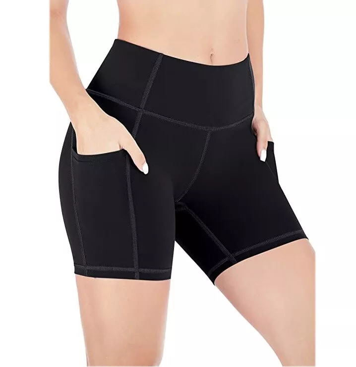 Heathyoga Women's High Waist Biker Shorts for Yoga/Workout Black