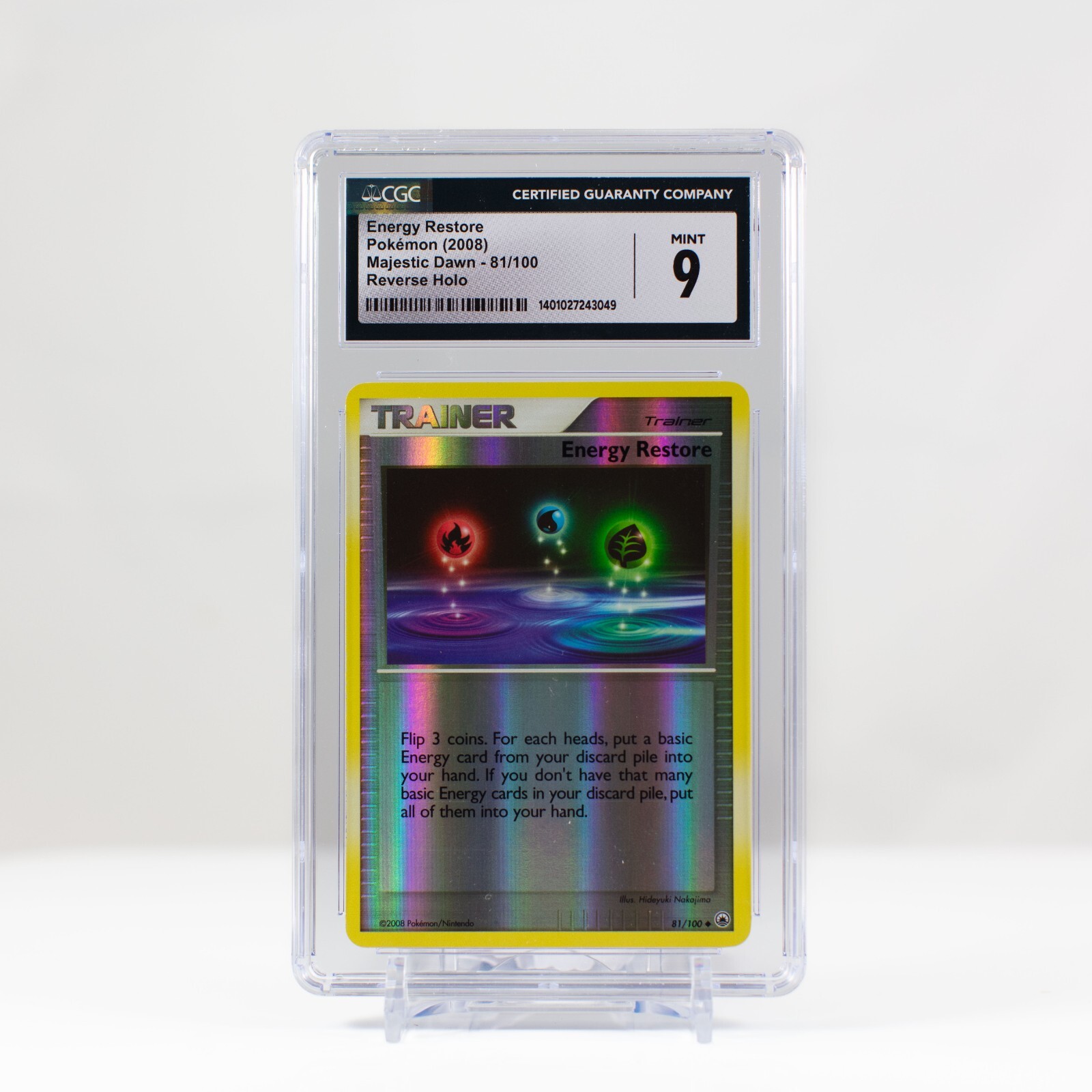Pokemon Energy Restore Reverse Holo #81 Majestic Dawn 2008 CGC 9