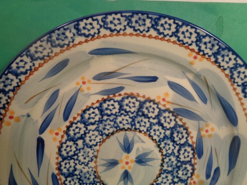 Temp-Tations 10 1/2" Blue Old World Ovenware Dinner Plate (Used/EUC) - Picture 3 of 9