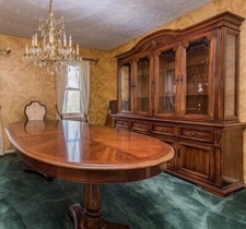 Ethan’ Allen solid wood dining room table, buffet china cabinet
