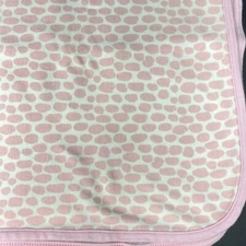 White Baby Blanket with Pink Giraffe Spots Print Cotton Receiving Swaddle