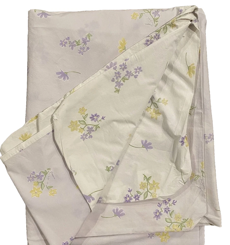 NUEVO CON ETIQUETAS ALFARERÍA GRANERO NIÑOS Elizabeth Floral Doble EDREDÓN Y FUNDA REVERSIBLE PÚRPURA BLANCO Foto 2 de 4