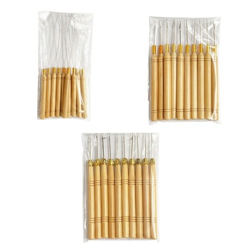 10 Pcs Hair Extension Tool Pulling Needle Looped Needle for Hair Extensions
