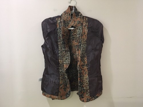 New Coldwater creek Tailored Blazer womens Animal Printed brown Orange Size 4 - Picture 5 of 12