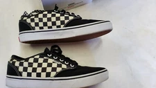 VANS Authentic Old Skool Era Skateboard Shoe Size 8 Black & Checkboard 500714